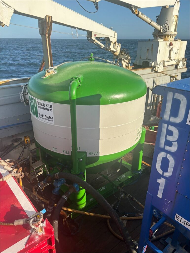 An ATI pressure silo on board a ship