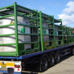 Several of ATI's Transportation Tanks loaded on a lorry