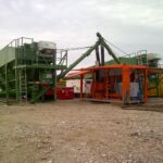 2 of ATI's horizontal silos working in tandem on a construction site