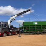 36m³ Horizontal Silo being offloaded at site